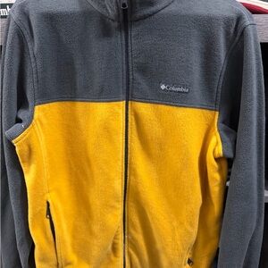 Columbia Charcoal and Mustard Yellow Full-Zip Fleece Jacket